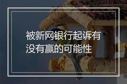 被新网银行起诉有没有赢的可能性