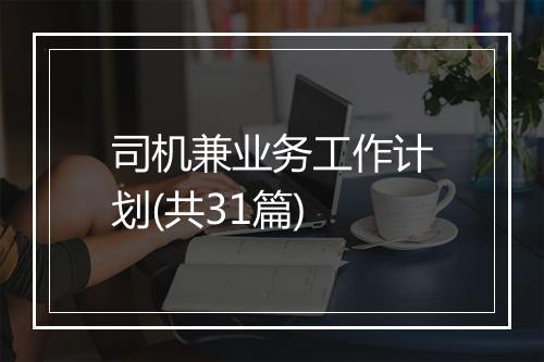 司机兼业务工作计划(共31篇)