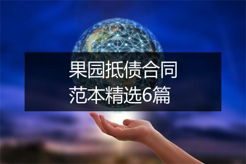 果园抵债合同范本精选6篇
