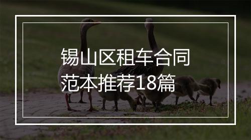 锡山区租车合同范本推荐18篇