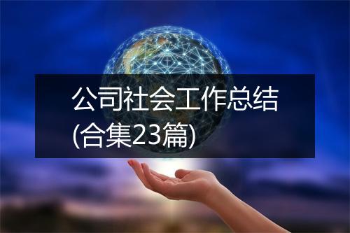 公司社会工作总结(合集23篇)