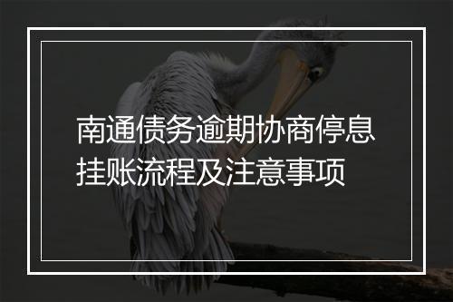 南通债务逾期协商停息挂账流程及注意事项