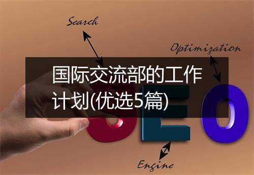 国际交流部的工作计划(优选5篇)