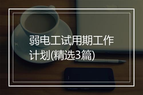 弱电工试用期工作计划(精选3篇)