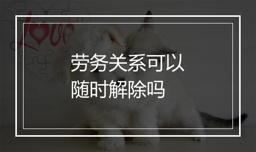 劳务关系可以随时解除吗