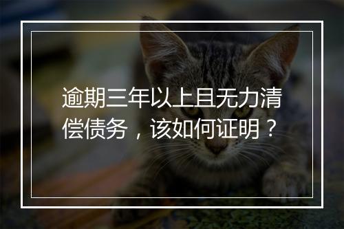 逾期三年以上且无力清偿债务，该如何证明？