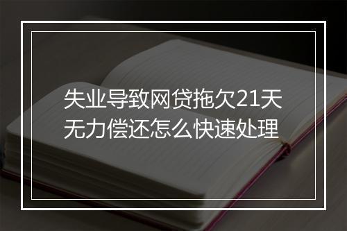 失业导致网贷拖欠21天无力偿还怎么快速处理