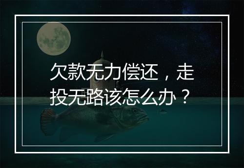 欠款无力偿还，走投无路该怎么办？