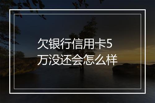 欠银行信用卡5万没还会怎么样