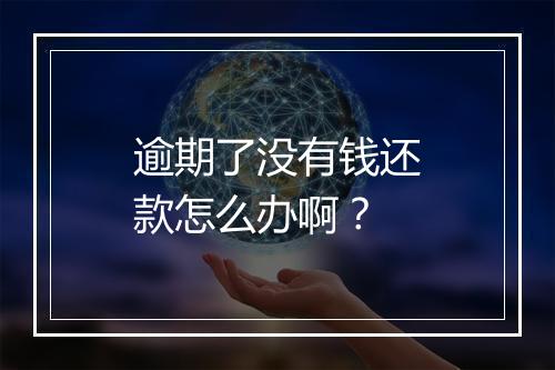 逾期了没有钱还款怎么办啊？