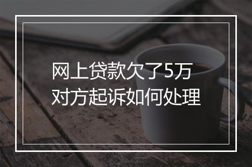 网上贷款欠了5万对方起诉如何处理