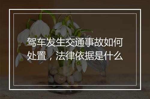 驾车发生交通事故如何处置，法律依据是什么