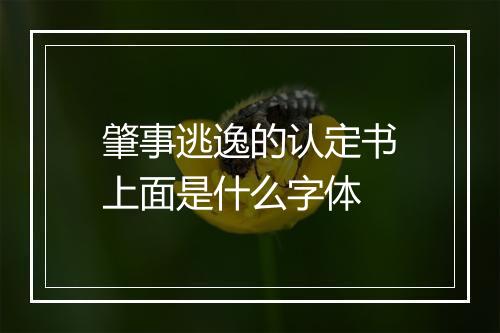 肇事逃逸的认定书上面是什么字体
