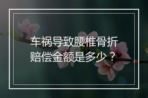 车祸导致腰椎骨折赔偿金额是多少？