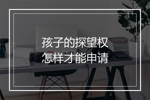 孩子的探望权怎样才能申请