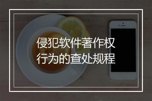 侵犯软件著作权行为的查处规程