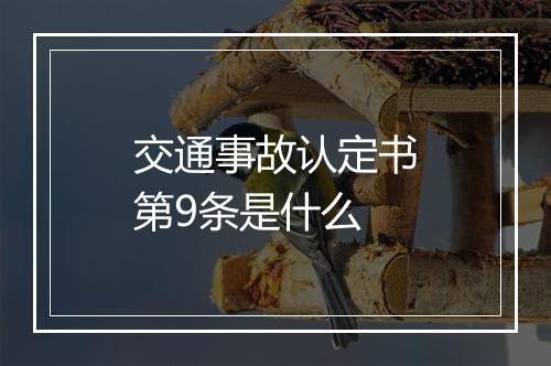 交通事故认定书第9条是什么