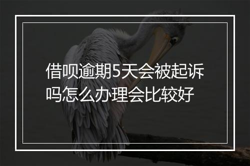 借呗逾期5天会被起诉吗怎么办理会比较好