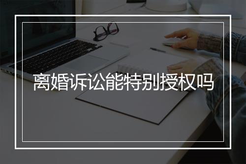 离婚诉讼能特别授权吗