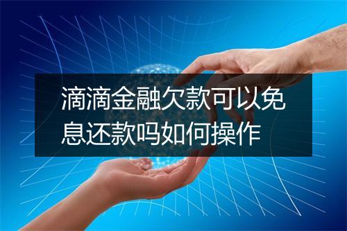 滴滴金融欠款可以免息还款吗如何操作