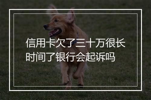 信用卡欠了三十万很长时间了银行会起诉吗