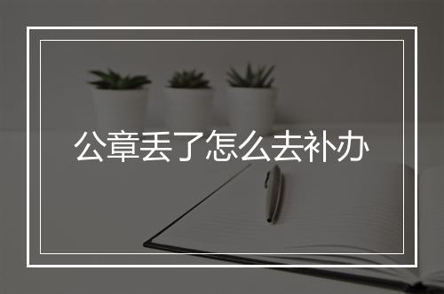 公章丢了怎么去补办