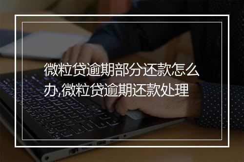 微粒贷逾期部分还款怎么办,微粒贷逾期还款处理