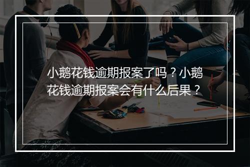 小鹅花钱逾期报案了吗？小鹅花钱逾期报案会有什么后果？