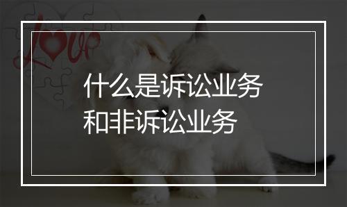 什么是诉讼业务和非诉讼业务