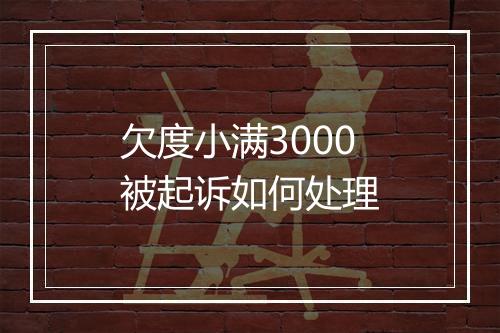 欠度小满3000被起诉如何处理