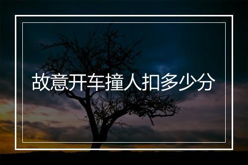故意开车撞人扣多少分