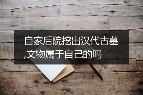 自家后院挖出汉代古墓,文物属于自己的吗