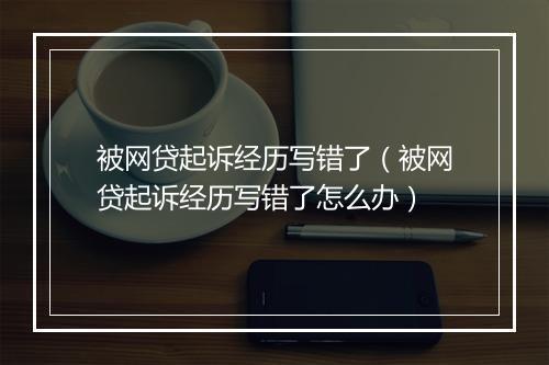 被网贷起诉经历写错了（被网贷起诉经历写错了怎么办）