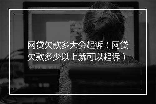 网贷欠款多大会起诉（网贷欠款多少以上就可以起诉）