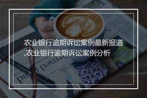 农业银行逾期诉讼案例最新报道,农业银行逾期诉讼案例分析