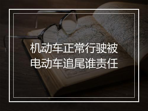 机动车正常行驶被电动车追尾谁责任