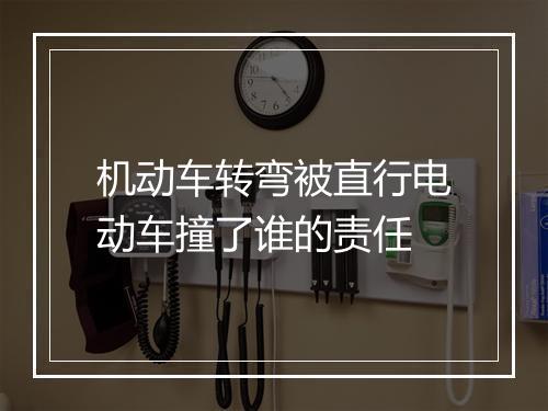 机动车转弯被直行电动车撞了谁的责任