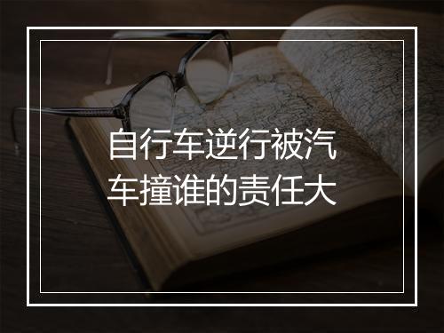 自行车逆行被汽车撞谁的责任大