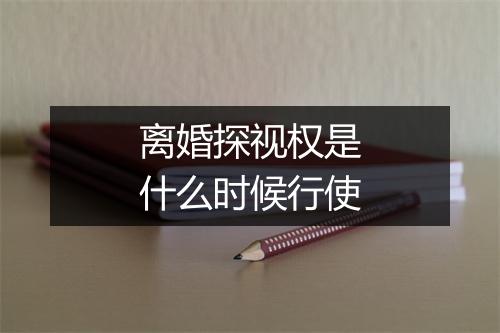 离婚探视权是什么时候行使
