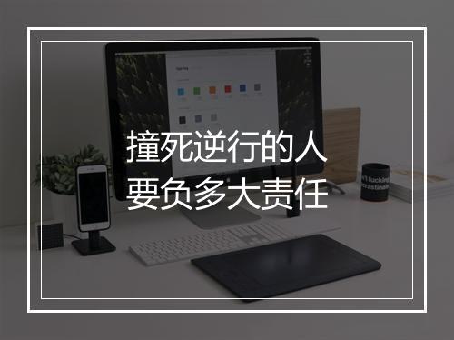 撞死逆行的人要负多大责任