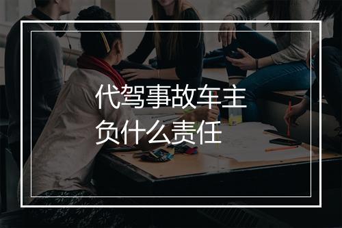 代驾事故车主负什么责任