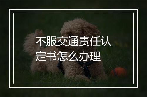 不服交通责任认定书怎么办理