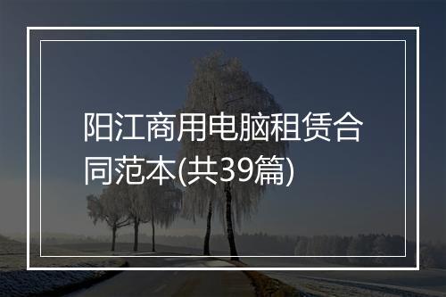 阳江商用电脑租赁合同范本(共39篇)