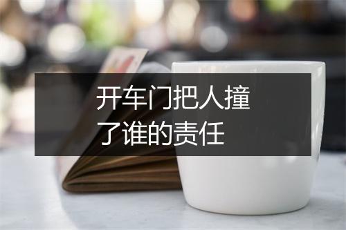 开车门把人撞了谁的责任