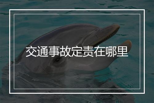 交通事故定责在哪里