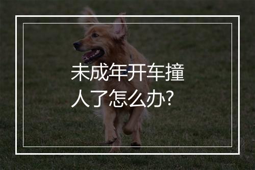未成年开车撞人了怎么办?
