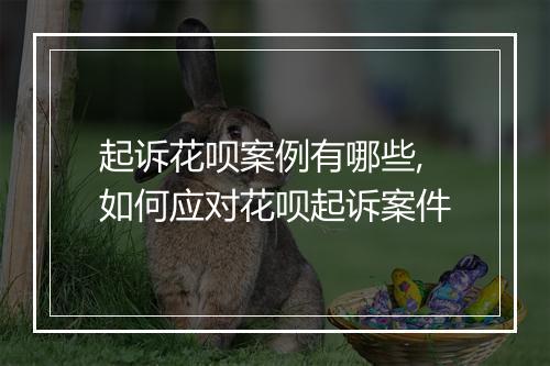 起诉花呗案例有哪些,如何应对花呗起诉案件