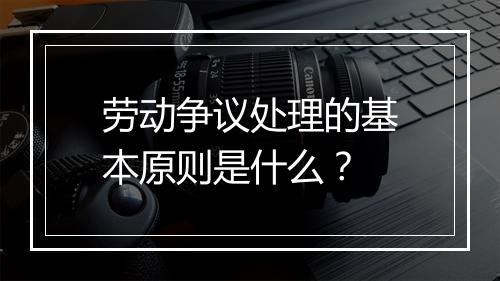 劳动争议处理的基本原则是什么？