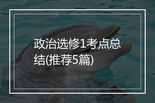政治选修1考点总结(推荐5篇)