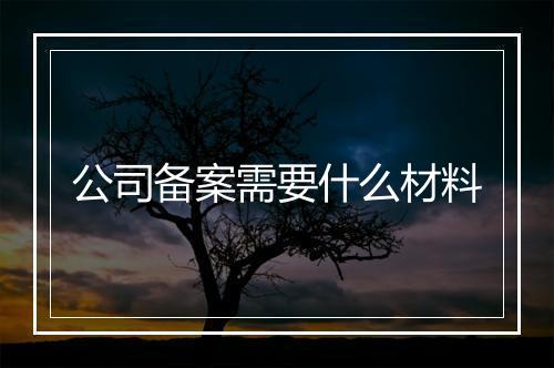 公司备案需要什么材料